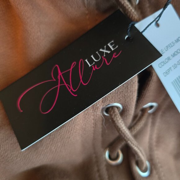 Allure Luxe Lace Up Women's Fleece L Mocha - Picture 4 of 4